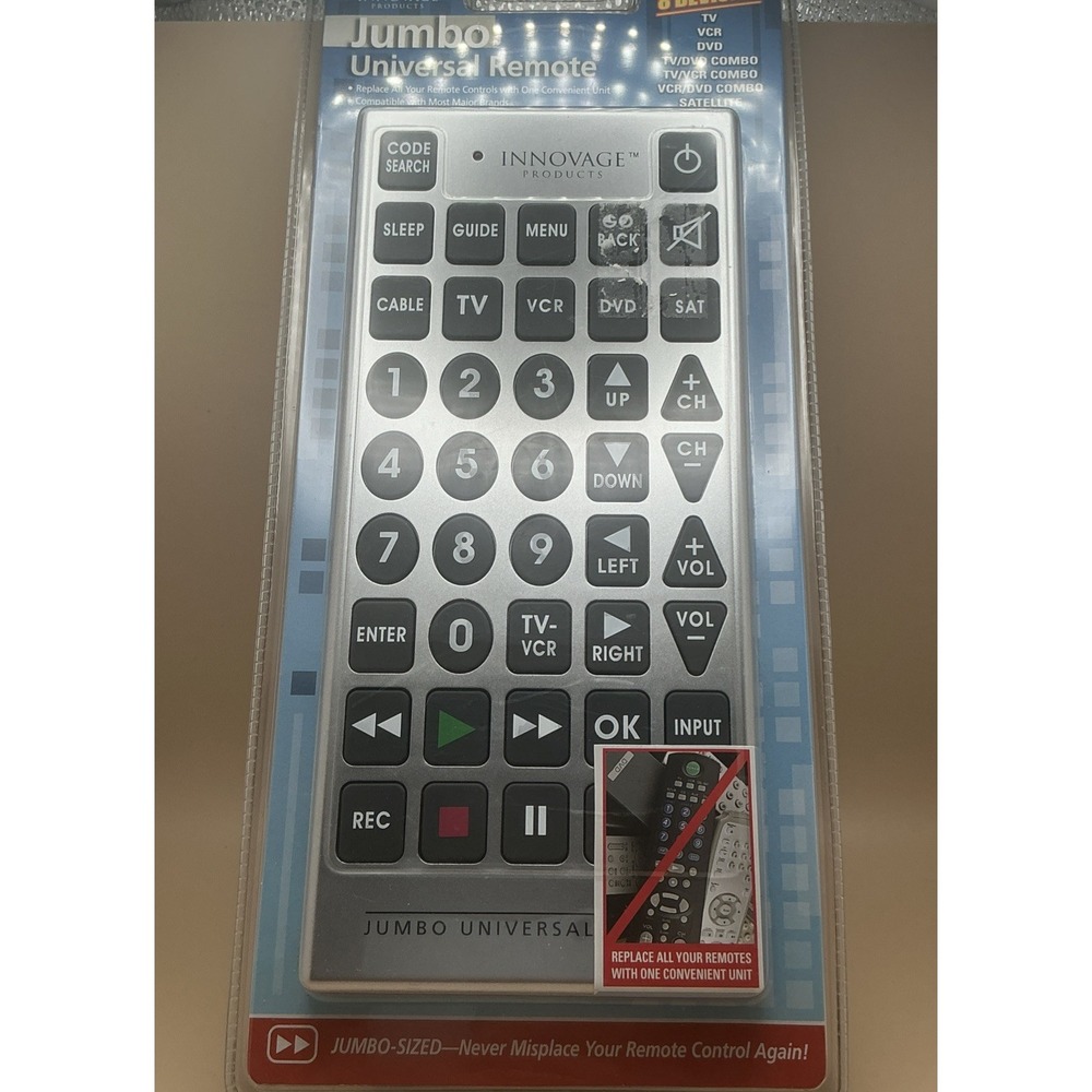 INNOVAGE Products Jumbo‎ Universal Grey Remote Control NEW